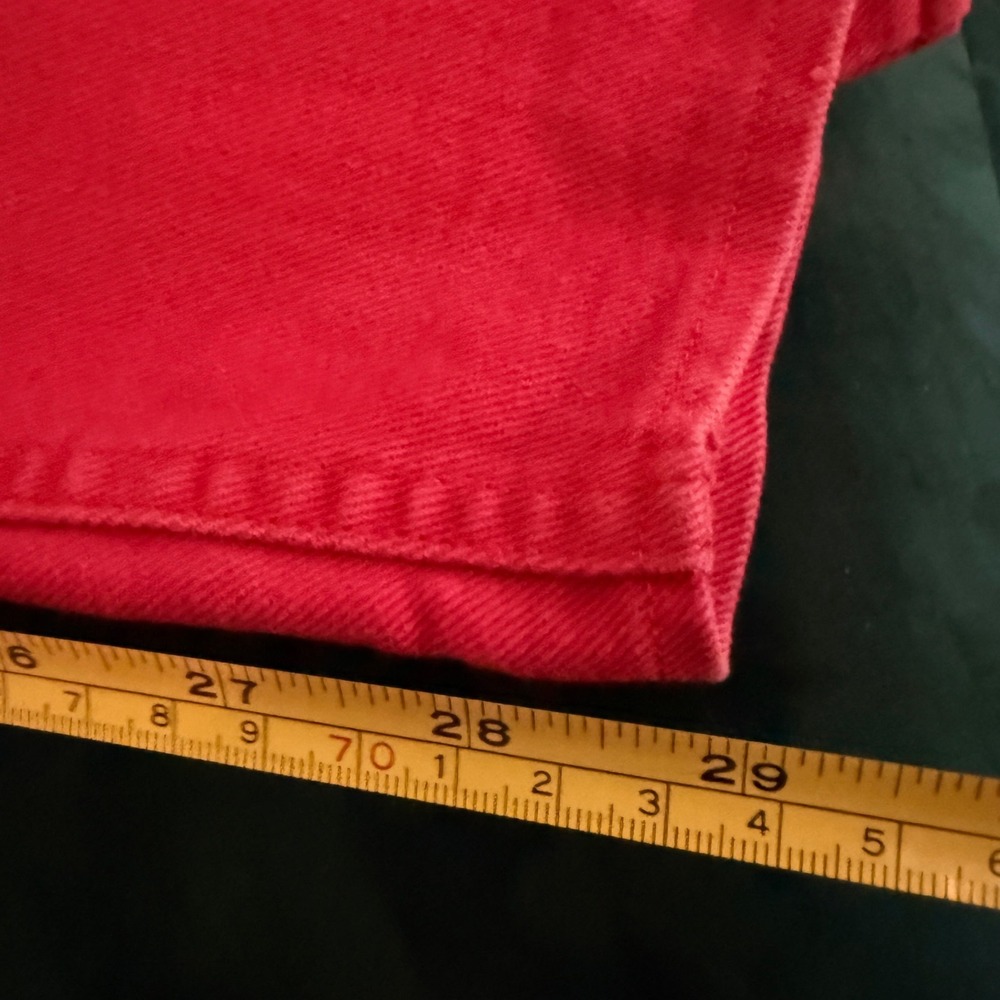 Vintage Lee Gossip Humour Jeans 31 Red High Rise Straight Leg European 90s - Picture 2 of 9
